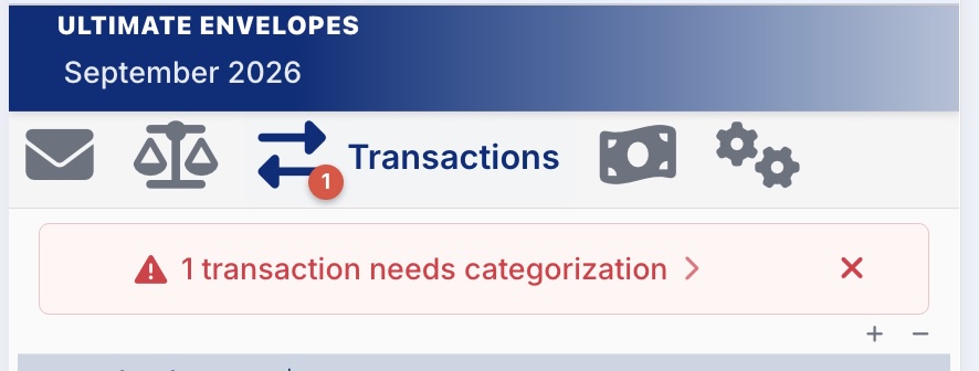 Transaction flagged as Needs Categorization
