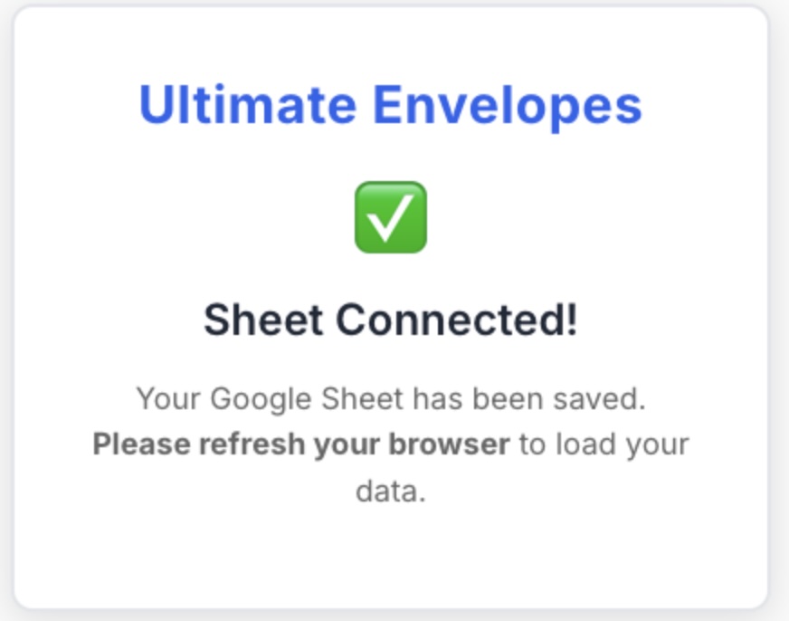 Connect prompt where you paste your Sheet URL or ID